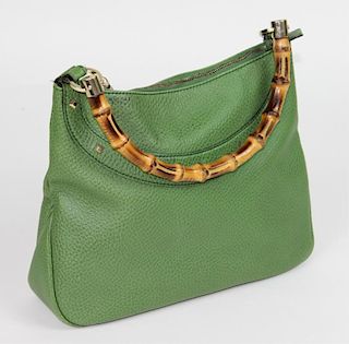 Vintage Gucci Leather & Bamboo Handbag