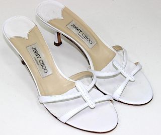 Ladies White Leather Jimmy Choo Heels