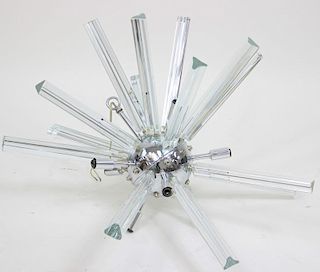 Large MCM Chrome & Glass sputnik Chandelier