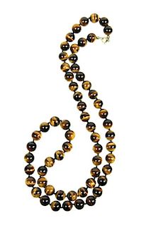 Very Fine Tigers Eye Beaded Necklace