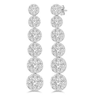 A Lady's 14 Karat Diamond Earrings