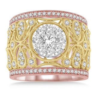 A Lady's 14 Karat Diamond Ring