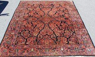 Vintage Finely Woven Handmade Sarouk Carpet.