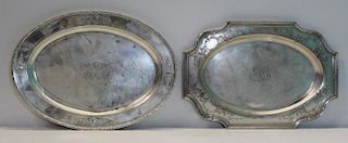 STERLING. 2 Large Sterling Trays.