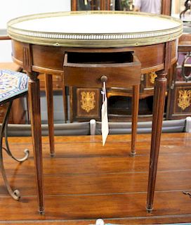 Antique 2 Drawer Marbletop Builloitte Table With