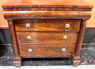 Empire Mahogany Chest With Lion Head Pulls and