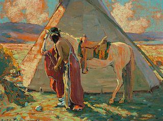 EANGER IRVING COUSE (1866-1936), Indian Camp [or] Sunlight (1931)
