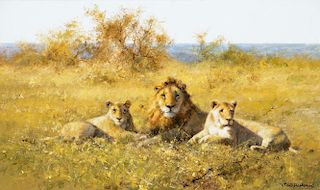 DAVID SHEPHERD (b. 1931), Three Lions (2002)