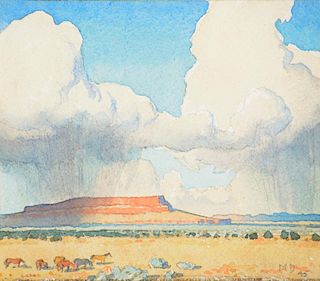 MAYNARD DIXON (1875-1946), Rain on the Mesa (1945)