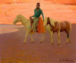 GERARD CURTIS DELANO (1890-1972), Navajo and His Horses