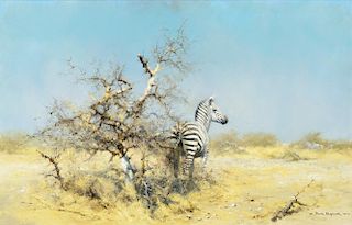 DAVID SHEPHERD (b. 1931), Zebra Plains (1969)