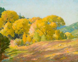 JOSEPH H. SHARP (1859-1953), Cottonwoods Canon, Taos