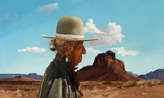 RAY SWANSON (1937-2004), Old Yellow Indian; Navajo Woman