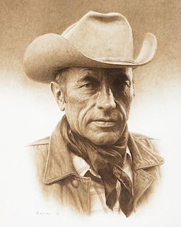 JAMES BAMA (b. 1926), Cal Todd - A Cowboy (1976)