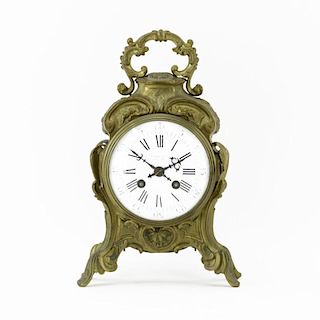 19/20th Century Tiffany & Co Rococo style Bronze Bracket Clock with Porcelain Dial