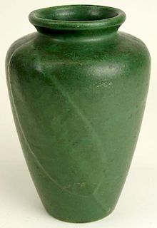 Vintage Zanesville Pottery Tobacco Leaf Vase