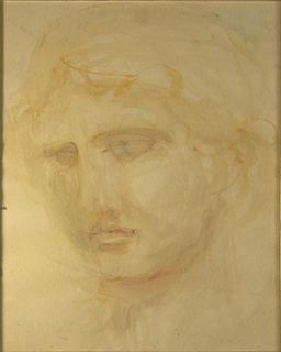 attributed to: Leonor Fini, French (1908-1996) Watercolor on Paper "Portrait"