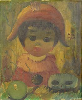 Nino Giuffrida, Italian (1924- ) Oil on Canvas "Portrait of Young Child"