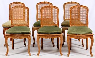 COUNTRY FRENCH DESIGN PINE DINING SIDE CHAIRS C1950