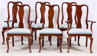 ETHAN ALLEN QUEEN ANN STYLE MAHOGANY DINING CHAIRS