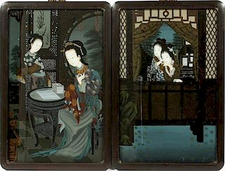 CHINESE REVERSE PAINTING ON GLASS TWO
