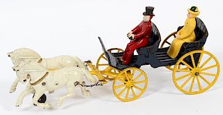 CAST IRON HORSE DRAWN CARRIAGE