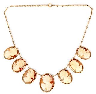 14KT GOLD CAMEO NECKLACE