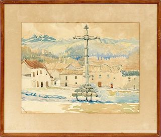 UNKNOWN ARTIST WATERCOLOR EARLY 20TH C.