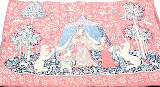 FRENCH WOOL TAPESTRY C. 1980