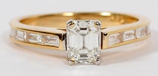 .62CT EMERALD CUT DIAMOND AND 14KT YELLOW GOLD RING
