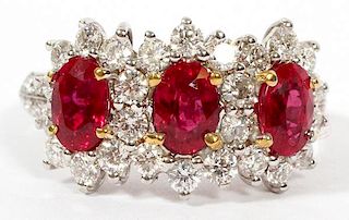 2.30CT RUBY AND 1.02CT DIAMOND RING