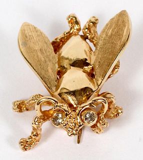 14KT GOLD AND DIAMOND PIN