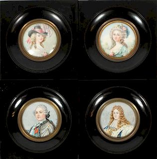 FRENCH HAND PAINTED MINIATURE PORTRAITS