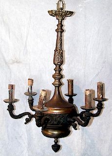 FRENCH BRONZE 6-LIGHT CHANDELIER LATE 19TH CENTURY