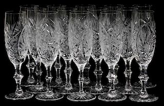 CUT CRYSTAL CHAMPAGNE FLUTES 13 PIECES