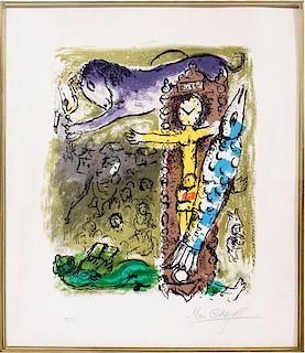 MARC CHAGALL COLOR LITHOGRAPH 1957
