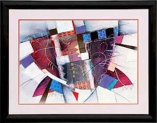 SIGNED ABSTRACT PICTURE POSTER
