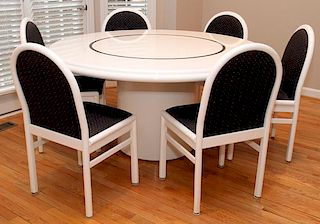LOWENSTEIN ROUND DINING TABLE & CHAIRS 7 PCS