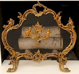 FRENCH BRONZE FIREPLACE SCREEN