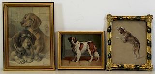 Three Signed Dog Portraits.