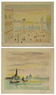 MARQUET, Albert. Two (2) Hand Colored Etchings.