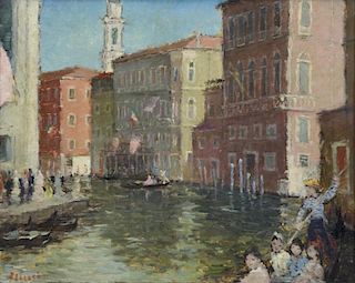 EDZARD, Dietz. Oil on Canvas. Venice Canal.