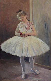 HENDEL. Large Oil on Canvas. Ballerina, 1913.