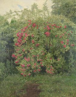 LEITNER, Thomas. Oil on Canvas. Garden Landscape,