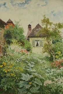 TOMEC, Henry. Watercolor. Garden Path.