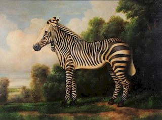 ROGERS, Steve. Oil on Canvas. Zebra in