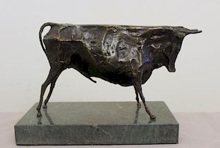 NADELMAN, Elie. Bronze Sculpture "Standing Bull".