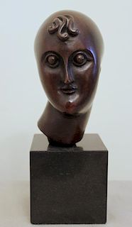 NADELMAN, Elie. Bronze Sculpture "Head of a Woman"