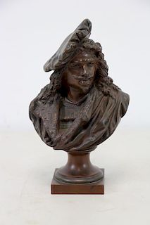 A. CARRIER. Signed Bronze Bust of a Gentleman.