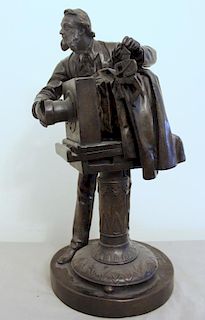 ROGERS, John H. Patinated Bronze Sculpture of